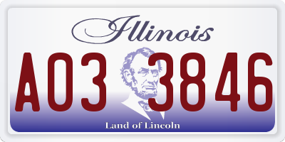 IL license plate A033846