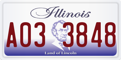 IL license plate A033848