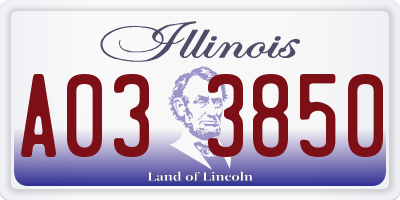 IL license plate A033850