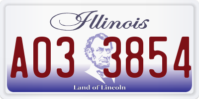IL license plate A033854