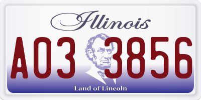 IL license plate A033856