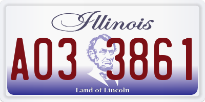 IL license plate A033861