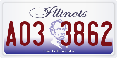 IL license plate A033862