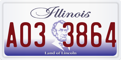IL license plate A033864