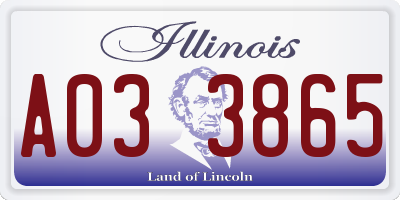 IL license plate A033865
