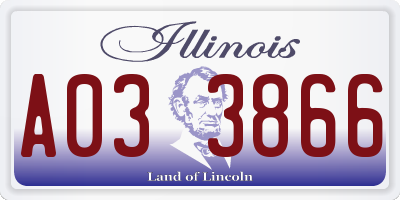 IL license plate A033866