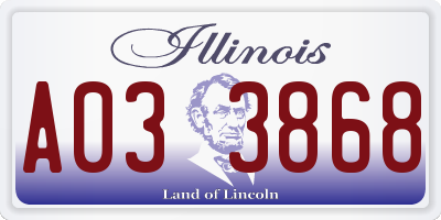 IL license plate A033868