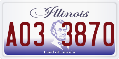 IL license plate A033870
