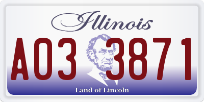 IL license plate A033871