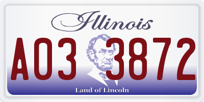 IL license plate A033872