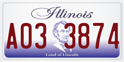 IL license plate A033874