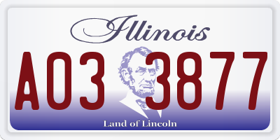 IL license plate A033877
