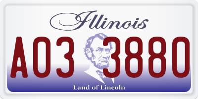 IL license plate A033880