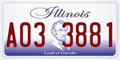 IL license plate A033881