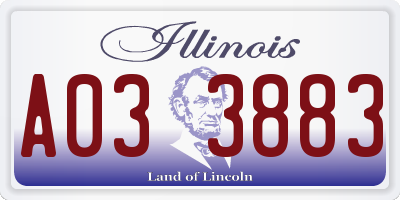 IL license plate A033883