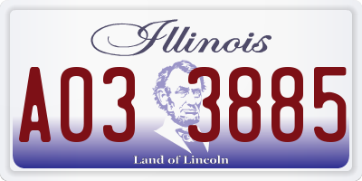 IL license plate A033885