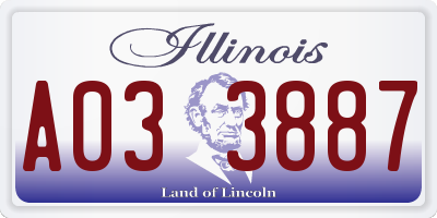 IL license plate A033887