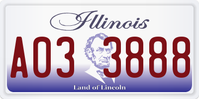 IL license plate A033888