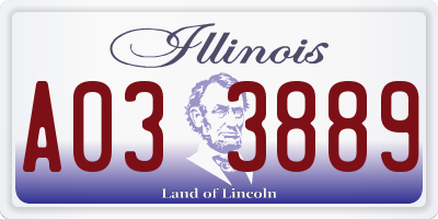 IL license plate A033889