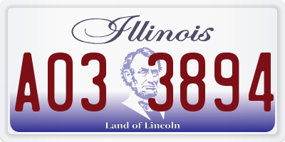 IL license plate A033894