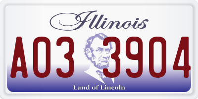 IL license plate A033904