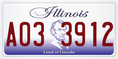 IL license plate A033912