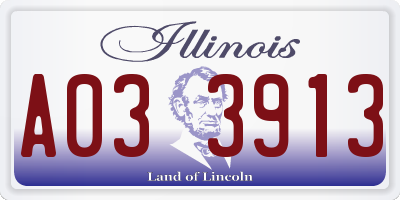 IL license plate A033913