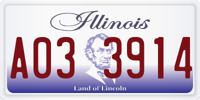 IL license plate A033914