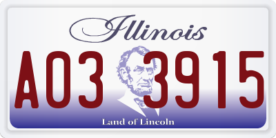IL license plate A033915