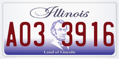 IL license plate A033916