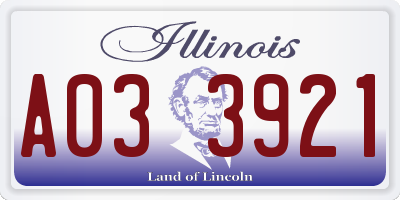 IL license plate A033921
