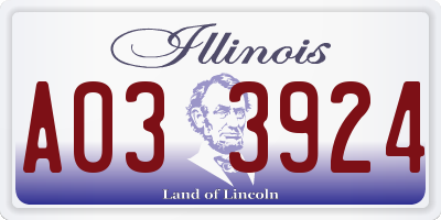 IL license plate A033924