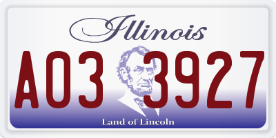IL license plate A033927
