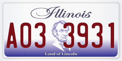 IL license plate A033931
