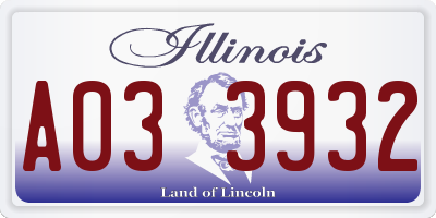 IL license plate A033932