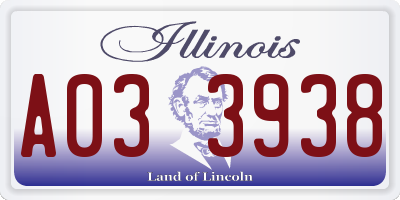 IL license plate A033938