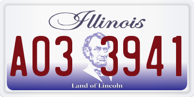 IL license plate A033941