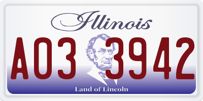 IL license plate A033942