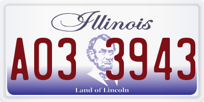 IL license plate A033943