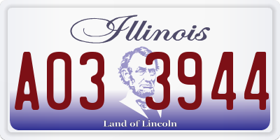 IL license plate A033944