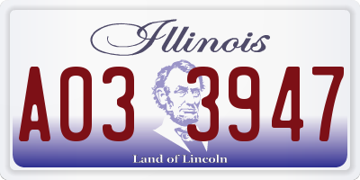 IL license plate A033947
