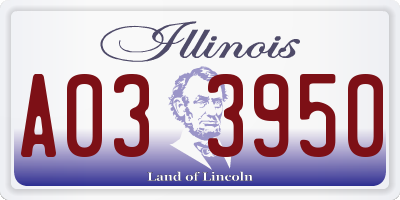 IL license plate A033950