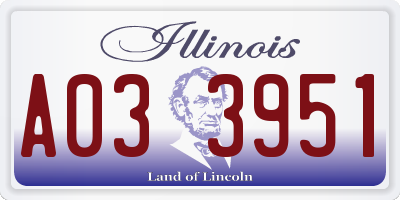 IL license plate A033951