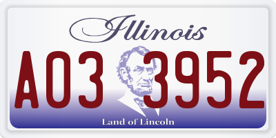 IL license plate A033952
