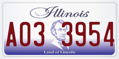 IL license plate A033954