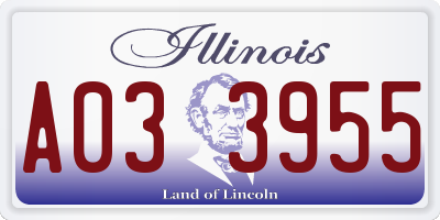 IL license plate A033955