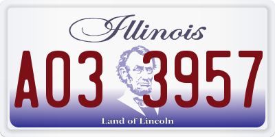 IL license plate A033957