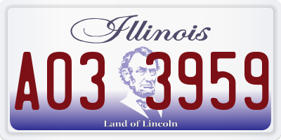 IL license plate A033959