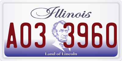 IL license plate A033960