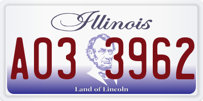 IL license plate A033962